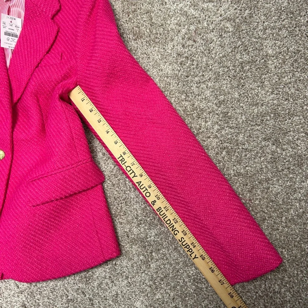 NWT J.Crew Tweed Schoolboy Blazer Sweet Fuchsia Women Size 4 Pink‎ BW287 Classic - Picture 5 of 11